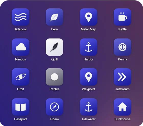 Icons recolored in the Graphite gradient.